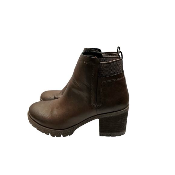 Kork-Ease Womens Elsie Boot Size 9M Brown Chelsea Bootie Block Heel Lug Sole - Picture 1 of 12